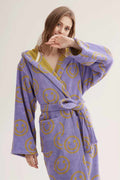 Whimsy Funky Smiley Face Hooded Robe - Soft 100% Organic Long-stapled